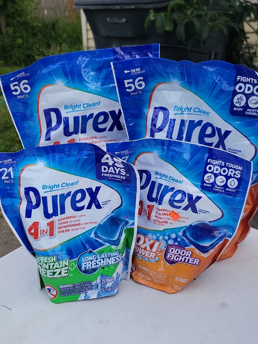Purex 4-in-1 Laundry Pacs - Bright Blue & Orange Bundle